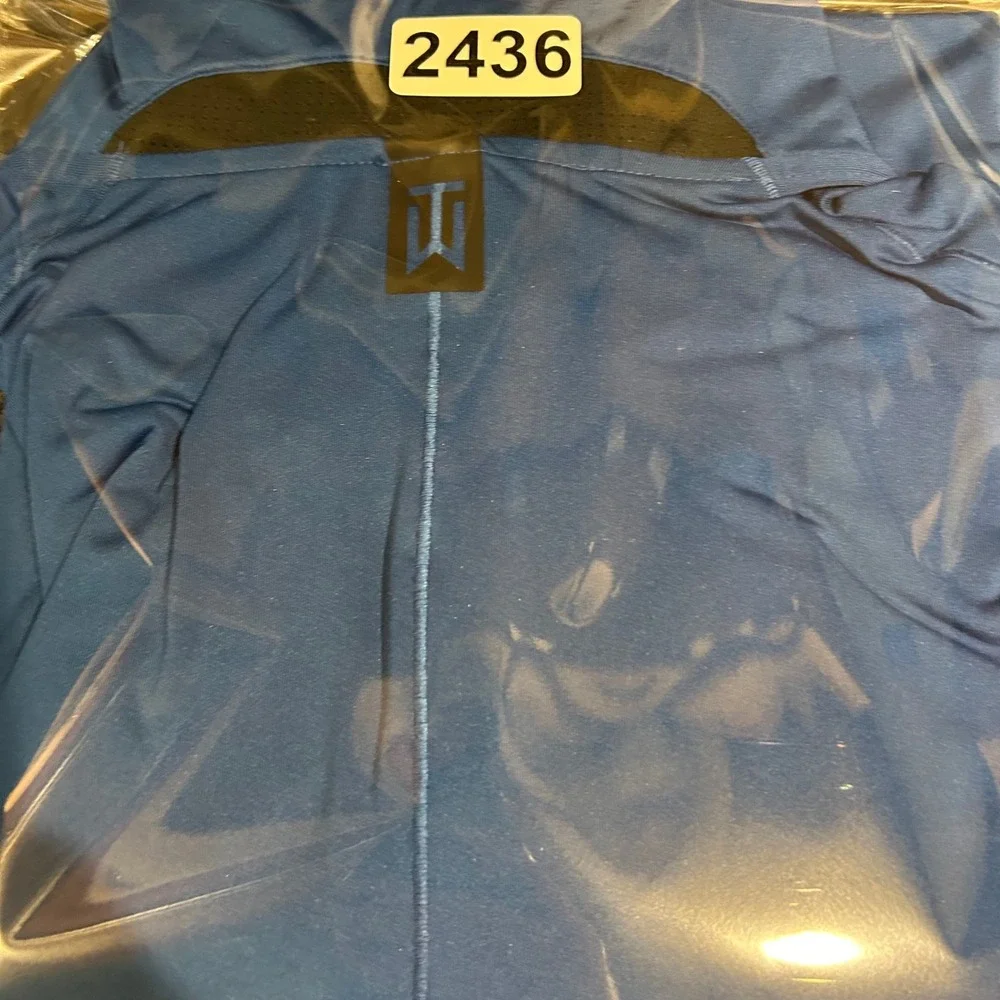 Nike Tiger Woods Golf Polo Mens XXL Blue Striped Dri-FIT BV1320-431 Colorblock